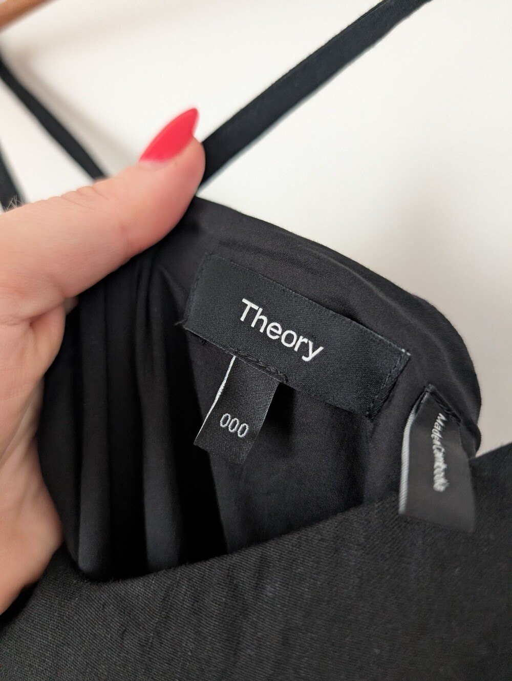 Theory Black Linen Blend Haranna Cross Strap Midi Dress - Picture 3 of 6